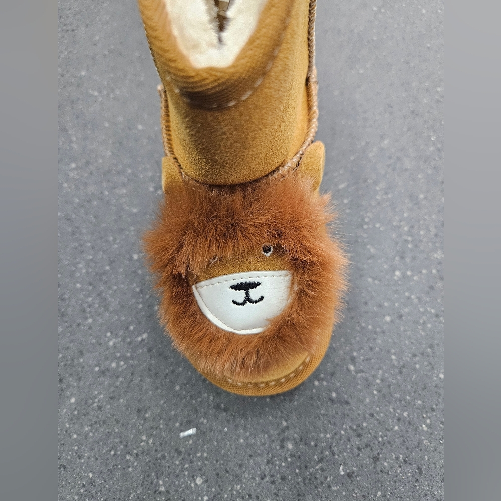 ​Dream Pairs Kids Lion Boots - Girls Boys Animal Face Faux Fur Warm Winter NEW